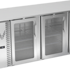 Thumbnail image #1 for Victory Refrigeration VBB78HC-G-S Three-Section Back Bar Refrigerator, 3 Glass Swing Doors, Stainless Steel Exterior, 78"W