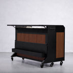 Thumbnail image #1 for Krowne KR-MCB Collapsible Mobile Portable Bar, 52"W x 40-11/16"D x 40"H, Wood Exterior, Stainless Steel Interior, Insulated Ice Bin