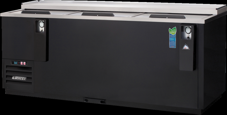 Product image #5 for Everest Refrigeration EBC80 Horizontal Bottle Cooler, 80-1/2 Inch W, 26 Cu. Ft., 3 Locking Sliding Lids
