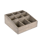 Thumbnail image #1 for Cal-Mil Aspen 1714-110 9-Section Brown Wood Condiment Holder, 12" x 12" x 5-1/2"H