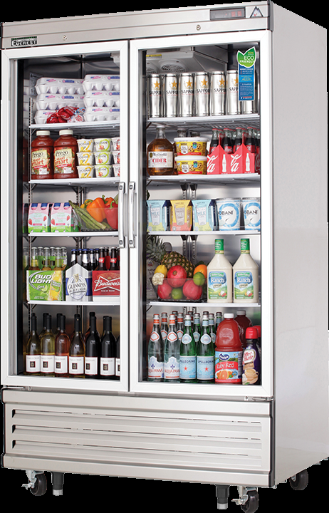 Product image #5 for Everest Refrigeration EBGNR2 Two-Section Bottom Mount Upright Reach-In Glass Door Refrigerator, 33 Cu. Ft., Stainless Steel