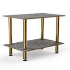 Thumbnail image #1 for Steelite International Mogogo, Modular MGCMDX02GBXF 2-Tier Modular Buffet Serving Table, Rectangular, Grey Slate Laminate, 47 x 29-1/2 x 35 in