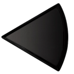 Thumbnail image #1 for G.E.T. Hidden Treasures PZ-85-BK Triangular Black Melamine Pizza Plate, 8-3/4" x 9", Rolled Edge Case of 2 Dozen