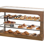 Thumbnail image #1 for Cal-Mil Melrose 27009-136 Three-Tier Full-Service Pastry Display Case, Acrylic & Wood, Straight Front, 42"W x 18"D x 23.5"H