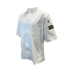 Thumbnail image #1 for Thunder Group CJ710WH2XL Short-Sleeve Chef Coat, Button Front, White, 65/35 Poly/Cotton, 2X-Large Case of 18