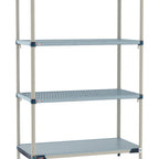 Thumbnail image #1 for Metro MetroMax Q MQ-2448GF-74-S4 Stationary Starter Polymer Shelving Unit, Louvered, 4-Shelf, 24"D x 48"W x 74"H