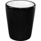Thumbnail image #1 for International Tableware Hilo 81122-02/05MF-05C 1-1/2 oz Handleless Ceramic Shot Cup, Black Matte Exterior, White Interior Case of 2 Dozen