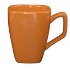 Thumbnail image #1 for International Tableware Elite Harvest EL-1-BN Tall Square Coffee Cup with Handle, 8 oz, Butternut Stoneware Case of 3 Dozen