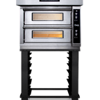 Thumbnail image #1 for AMPTO Moretti Forni ID-D 72.72 2-Deck Electric Pizza Oven with Digital Controls, Refractory Stone Decks, Stainless Steel Exterior