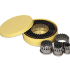 Thumbnail image #1 for Alegacy Foodservice Products 46CC Stainless Steel Fluted Round Cookie Cutter Set, 8-Piece Nesting