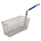 Thumbnail image #1 for Stanton Trading 5522P Rectangular Fryer Basket, 13-1/4 x 6-1/2 x 6 in, Plastic-Coated Blue Handle Case of 12