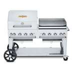 Thumbnail image #1 for Crown Verity Mobile Cooking CV-MCB-60RGP Mobile Outdoor Charbroiler, 8-Burner Stainless Steel, LP/NG, Roll Dome & Pro Griddle