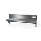 Thumbnail image #1 for NBR Equipment WS-16LSR Wall-Mounted Lavatory Shelf, 16"W x 5"D x 9"H, 304 Stainless Steel, 4"H Backsplash