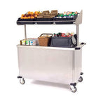 Thumbnail image #1 for Lakeside Manufacturing 663 Breakfast Cart, 52-1/4"W x 28-1/4"D x 67"H, Flat Stainless Steel Top, Adjustable Shelf with 3 Bins