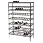 Thumbnail image #1 for 1880 Hospitality Focus Foodservice FWSK4854BK Cradle Wire Wine Shelving Kit, 8 Shelves, 96-Bottle, 48"W x 14"D x 54"H, Black