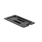 Thumbnail image #1 for Thunder Group PLPA7140CSBK 1/4 Size Slotted Food Pan Cover, Handled Polycarbonate, Black Case of 72