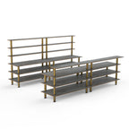 Thumbnail image #1 for Steelite Mogogo, Modular MGCMLC11GBXF Modular Double Buffet Bar, Grey Slate Laminate, Bamboo Core Top, Brushed Brass Legs