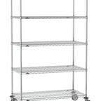 Thumbnail image #1 for Metro Super Erecta SE-2172C-80-M5 Mobile Chrome Wire Shelving Starter Unit, 5 Shelves, 72"W x 21"D x 80"H