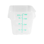Thumbnail image #1 for Thunder Group PLSFT004TL 4 Qt Square Polypropylene Food Storage Container, Translucent, Container Only Case of 24