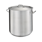 Thumbnail image #1 for Stanton Trading SSTP25 25-1/4 qt Stainless Steel Stock Pot, Induction Ready, 3-Ply Aluminum-Core Bottom, Handled Cover Case of 2