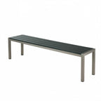 Thumbnail image #1 for G & A Commercial Seating STB1646 Indoor/Outdoor Bench, 46" Synthetic Teak Slatted Seat, Welded Aluminum Frame