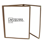 Thumbnail image #1 for Thunder Group PLMENU-3BR Triple-Fold Brown Plastic Laminate Menu Cover, 8-1/2" x 11" Case of 50
