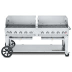Thumbnail image #1 for Crown Verity Mobile Cooking CV-MCB-72-SI-BULK-WGP Mobile Outdoor LP Gas Charbroiler, 10 Burners, Stainless Steel, 70" x 21" Grill Area