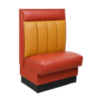 Thumbnail image #1 for ATSMFG ATS AT&S-ASD-W48-6CHHR GR8 William Deuce Booth, single, 30" long x 48" high, 6-channel with Headroll back, removable sinuous spring seat with