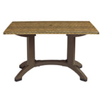 Thumbnail image #1 for Grosfillex Atlanta UT385018 Outdoor Rectangular Restaurant Table, 48" x 32" x 28-2/5"H, Molded Melamine Top, Pedestal Base, Umbrella Hole