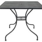 Thumbnail image #2 for JustChair Manufacturing TTG-MESH-3636-BLK Outdoor Square Mesh Steel Table, 36 x 36 in, Umbrella Hole, Black