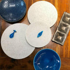 Thumbnail image #2 for Korin Inc Seiran PLL-345 9-Inch Blue Round Ceramic Plate, 1-3/4-Inch High
