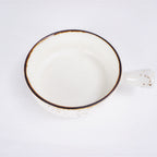 Thumbnail image #1 for Tableware Solutions USA Rustic Dapple by Creative Table TS-DG0122-01 Asian Soup Bowl, Porcelain, 20 oz, 6", Round with Handle Case of 6