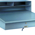 Thumbnail image #1 for Winholt Equipment RDWNSS-1 Wall-Mounted Stainless Steel Receiving Desk with Sloped Lift-Up Top and Below-Top Storage