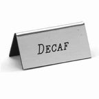 Thumbnail image #1 for Cal-Mil 228-2-010 Beverage Tent Sign, Decaf, Silver Metal, 3"W x 1-1/2"H Case of 12