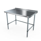Thumbnail image #1 for NBR Equipment TG-6030R-X Stainless Steel Work Table, 60"W x 30"D x 37-1/4"H, 18-Gauge 400-Series Top, 1-1/2" Rear Upturn