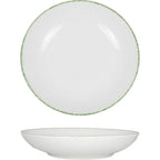 Thumbnail image #1 for International Tableware Provincial™ PR-108-G ™ Pasta Bowl, 8-Inch Round Coupe Porcelain, 22 oz, European White with Green 1 Dozen