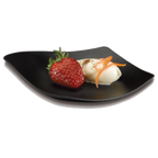 Thumbnail image #1 for JB Prince Tast R515 B Disposable Plastic Plate, 1-1/2 oz., 5-3/4" x 4-1/4", Free Form, Black