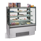 Thumbnail image #1 for Infrico USA IDC-VON09PR Refrigerated Bakery Display Case, Straight Glass, Self-Contained, 3 Shelves, Stainless Steel