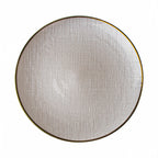 Thumbnail image #1 for Kadra Kitchenware Vikko Decor VD-1307-SG 13-Inch Silver Charger Plate with Gold Rim Case of 12