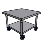 Thumbnail image #1 for Pacific Stainless Products MES243030CS Stainless Steel Equipment Stand with Undershelf, 24"W x 30"D x 30"H, Casters