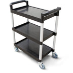 Thumbnail image #2 for New Star Foodservice Inc. 54552 Utility Bus Cart, 350 lb Capacity, 3-Tier, Plastic, Black, 42-1/2"W x 19-1/2"D x 38-1/2"H