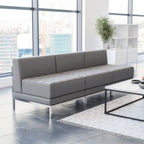 Thumbnail image #2 for Flash Furniture Hercules - Imagination ZB-IMAG-MIDCH-3-GY-GG Modular Gray Lounge Set with 3 Chairs and LeatherSoft Upholstery