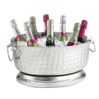 Thumbnail image #2 for TableCraft Products Bali BT1815 Stainless Steel Double-Wall Oval Beverage Tub, 4.9 gal, 18 x 15.25 x 8.75 in