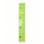 Thumbnail image #1 for Alpine Industries ADI629-204-GRN 4-Compartment Steel Storage Locker, 72"H x 12"W x 12"D, Green