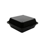 Thumbnail image #1 for G.E.T. Eco-Takeouts EC-10-1-BK 1-Compartment Food Container, 9 x 9 x 3-1/2 in, Black Polypropylene 1 Dozen