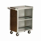 Thumbnail image #1 for Lakeside Manufacturing 810 Stainless Steel Bussing Cart, 3 Solid Shelves, Enclosed Back & Sides, Push Handle, 500 lb Capacity