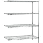 Thumbnail image #1 for Metro Super Erecta SE-1848C-63-A4 Chrome Wire Shelving Add-On Unit, 4 Shelves, 48"W x 18"D x 63"H