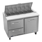 Thumbnail image #1 for Victory Refrigeration UltraSpec™ VSPD48HC-12-2 Two-Section Sandwich Prep Table, 48"W, 1 Door, 2 Drawers, Self-Contained