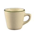 Thumbnail image #1 for CAC China Emerald CES-1 Ceramic Coffee Cup, 7 oz., 3-1/2" Diameter x 3"H, Non-Stackable Case of 3 Dozen