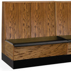 Thumbnail image #1 for JustChair Manufacturing JBSB-WPF-48-GR3 Custom Wood Booth Banquette, 48"H, Removable Padded Upholstered Seat